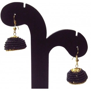 Gold Oxidized Earring Jhumka Jhumki Ethnic Jewelry Hook Drop Dangle Long EA311